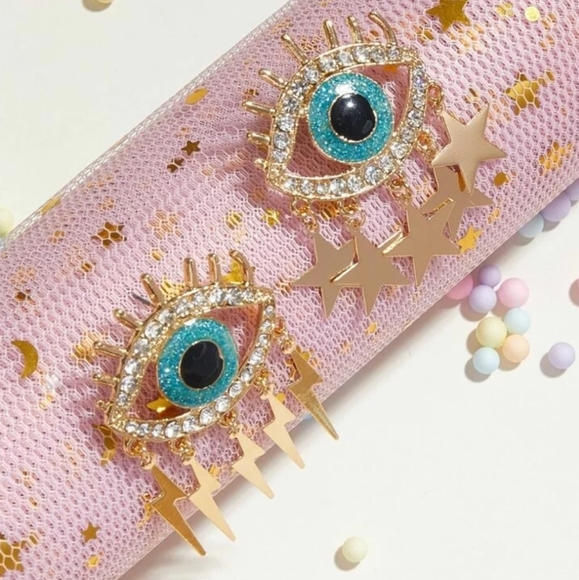 Jewelry - 👁Rhinestone Engraved Eye Decor Light Earrings
